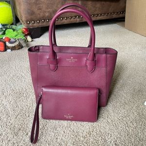 Blackberry Burgundy Kate Spade Purse and Wallet